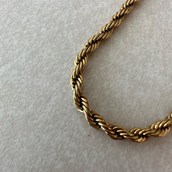 Vision signed 14k GL gold layered (filled) twisted rope chain bracelet - Picture 4 of 5